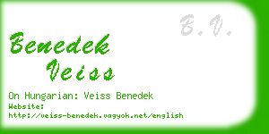 benedek veiss business card